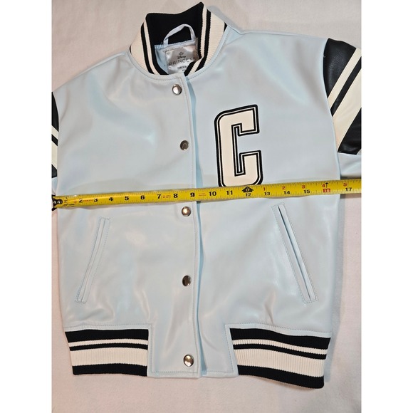 Disney Princess Cinderella Kids Varsity Jacket Light Blue Full Zip Size 7/8 - Picture 8 of 9